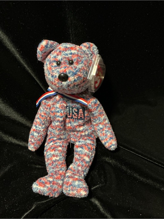 Ty Other - Ty Patriotic Red, White & Blue USA Bear Plush-USA